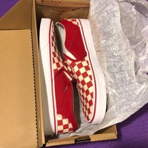 Red checked Vans